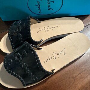 Jack Rogers Sanibel Slides NEW. Size 8 M. Black patent leather $65